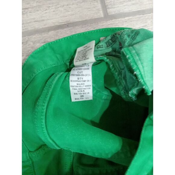 Polo Ralph Lauren Jeans Womens 26,Green Denim Pants Tompkins Skinny crop - Picture 4 of 7